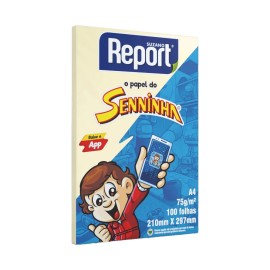 Papel Sulfite A4 75g Report Senninha Amarelo com 100 fls
