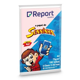 Papel Sulfite A4 75g Report Senninha Rosa com 100 fls