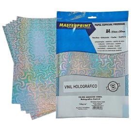 Papel A4 Adesivo Filme Vinil Hologr�fico Espiral 135G c/10 Masterprint