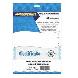 Papel Couch� Branco Semi Brilho 160g c/50 fls