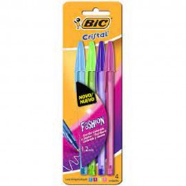 Caneta Esferogrfica Bic Fashion Cristal c/4 Cores