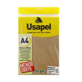 Papel A4 Kraft 180g c/50 fls Usapel