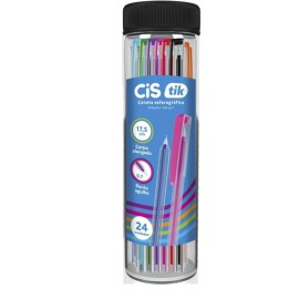 Caneta Esferografica Cis Tik 0.7mm c/24 Cores Sortidas