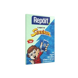 Papel Sulfite A4 75g Report Senninha Verde com 100 fls