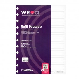 Refil de Folhas Grande Caderno Inteligente - Pautado 90g 50Fls