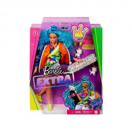 Boneca Barbie Extra Cabelo Azul Com Pets - Mattel