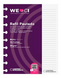 Refil de Folhas Mdio Caderno Inteligente - Pautado 90g 50Fls