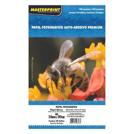 Papel Fotogr�fico Auto Adesivo Premium A4 130g 20 Folhas - Masterprint
