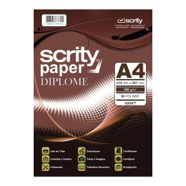 Papel A4 Kraft 180g c/50 fls Scrity