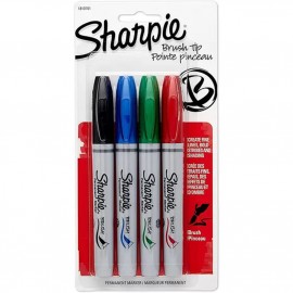 Kit Marcador Permanente Sharpie Brush c/4 Cores