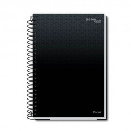 Caderno Espiral 1/4 c/200 fls Credeal Preto 