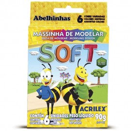 Massa de Modelar Soft Acrilex com 6 Cores 90g 