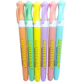 C�pia de Caneta Marca Texto Slim Pastel c/6 cores Masterprint