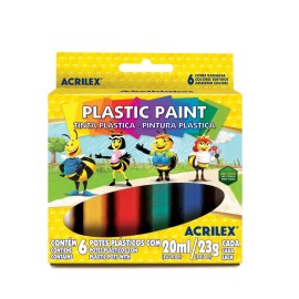 Tinta Plstica c/ 6 cores Acrilex